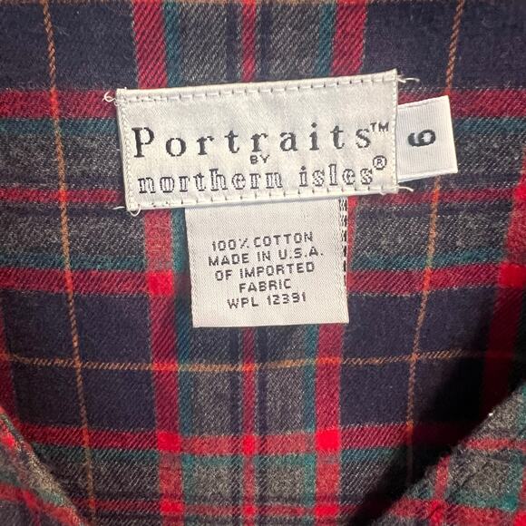 Vintage Portraits by Northern Isles Plaid 100% Cotton Dress Size 6 - Picture 3 of 6